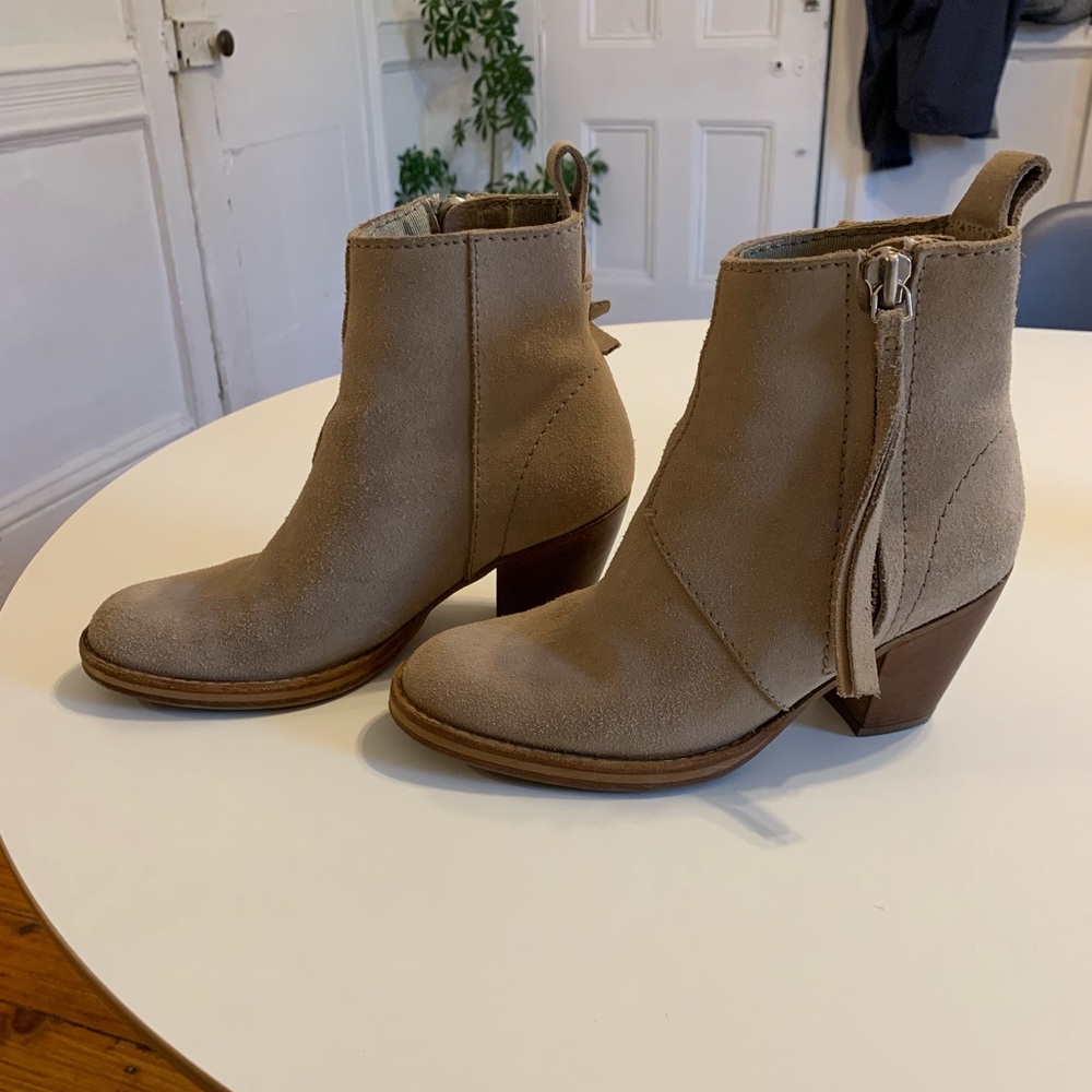 Acne Studios Pistol Mocca Beige Suede Ankle Boots